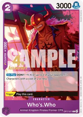Who's.Who card from The World's Strongest Warriors Release Event Cards