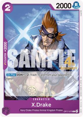 X.Drake card from The World's Strongest Warriors Release Event Cards