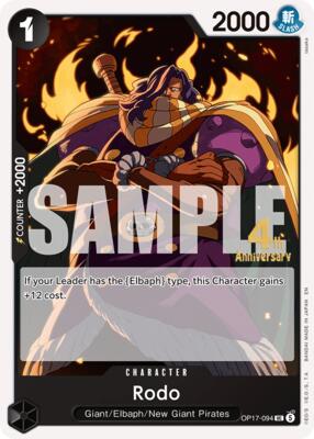 Rodo card from The World's Strongest Warriors Release Event Cards