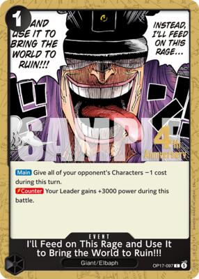 I'll Feed on This Rage and Use It to Bring the World to Ruin!!! card from The World's Strongest Warriors Release Event Cards