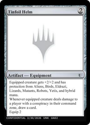 Tinfoil Helm card from Un-Known Event Playtest Cards