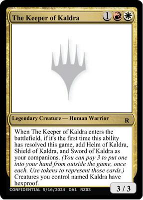 The Keeper of Kaldra card from Un-Known Event Playtest Cards