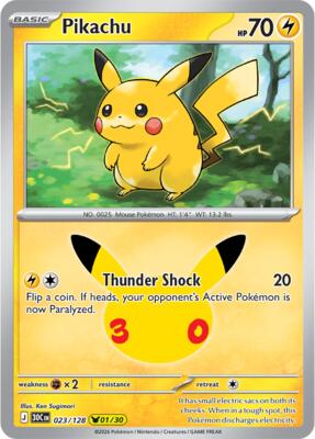 Pikachu - 023/128 card from ME: 30th Celebration