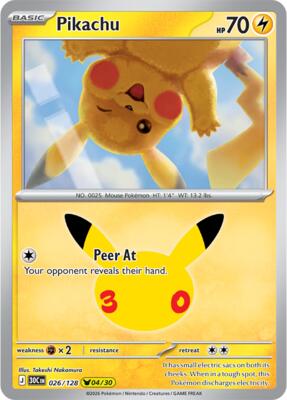Pikachu - 026/128 card from ME: 30th Celebration