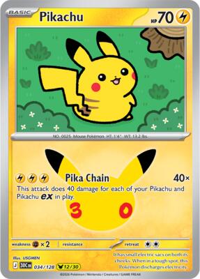 Pikachu - 034/128 card from ME: 30th Celebration