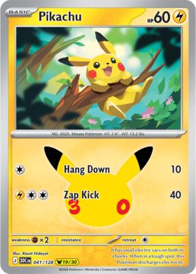 Pikachu - 041/128 card from ME: 30th Celebration