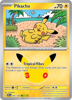 Pikachu - 043/128 card from ME: 30th Celebration