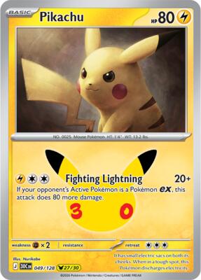 Pikachu - 049/128 card from ME: 30th Celebration