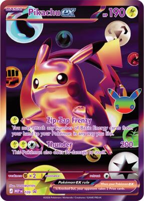 Pikachu ex - 109 (30th Celebration) card from ME: Mega Evolution Promo