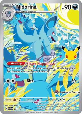 Nidorina - 101 (30th Celebration) (Pokemon Center Exclusive) card from ME: Mega Evolution Promo