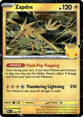 Zapdos - 098 (30th Celebration) card from ME: Mega Evolution Promo