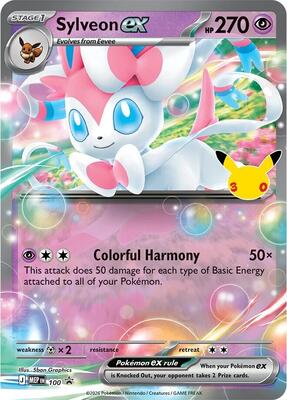Sylveon ex - 100 (30th Celebration) card from ME: Mega Evolution Promo