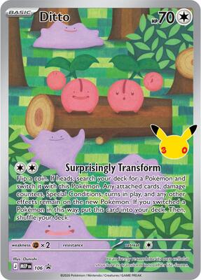Ditto - 106 (30th Celebration) card from ME: Mega Evolution Promo