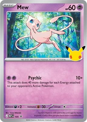 Mew - 105 (30th Celebration) card from ME: Mega Evolution Promo