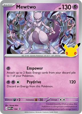 Mewtwo - 104 (30th Celebration) card from ME: Mega Evolution Promo