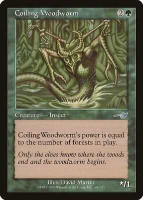 Coiling Woodworm card from Nemesis
