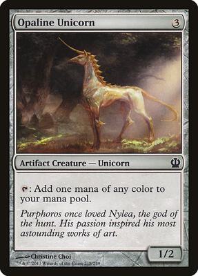 Opaline Unicorn card from Theros
