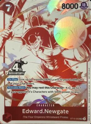Edward.Newgate (4th Anniversary Treasure Campaign Pack) card from One Piece Promotion Cards