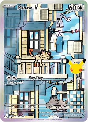 Meowth - 144/128 card from ME: 30th Celebration