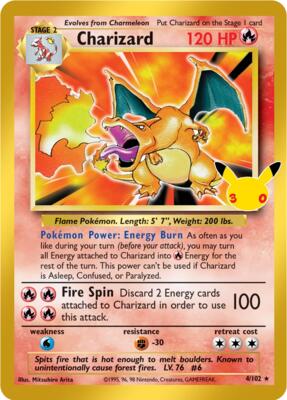 Charizard card from ME: 30th Celebration Classic Collection