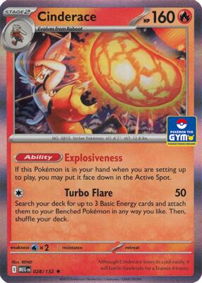 Cinderace - 028/132 (GYM) card from Southeast Asia Exclusives