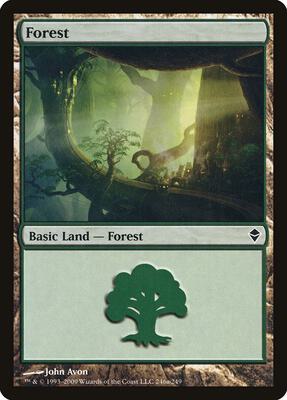 Forest (246a) card from Zendikar