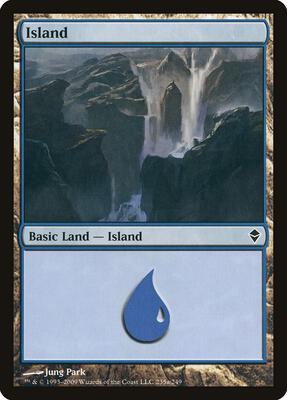 Island (235a) card from Zendikar