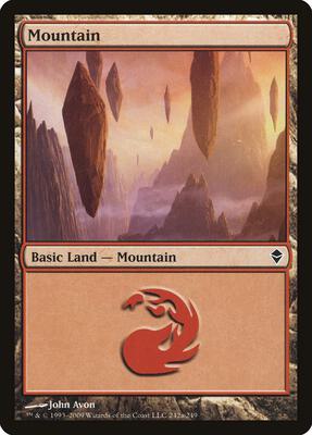 Mountain (242a) card from Zendikar