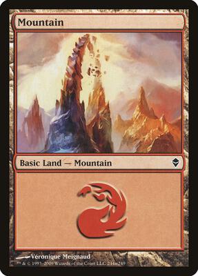 Mountain (244a) card from Zendikar