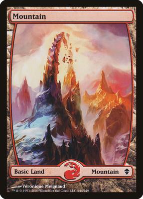 Mountain (244) - Full Art card from Zendikar