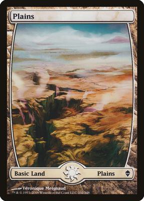 Plains (232) - Full Art card from Zendikar