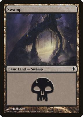 Swamp (238a) card from Zendikar