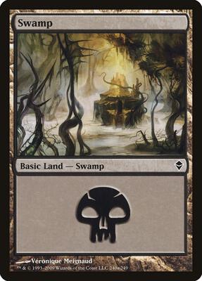 Swamp (240a) card from Zendikar