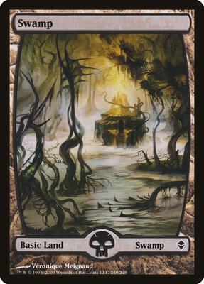 Swamp (240) - Full Art card from Zendikar