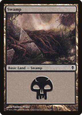 Swamp (241a) card from Zendikar
