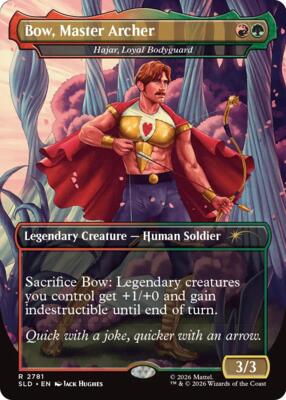 Bow, Master Archer - Hajar, Loyal Bodyguard card from Secret Lair Drop Series