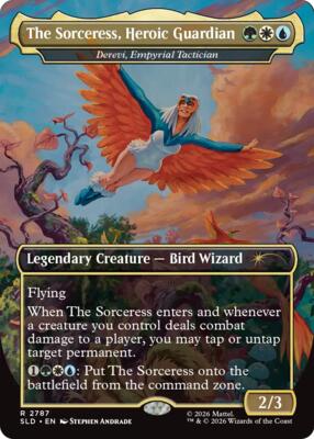 The Sorceress, Heroic Guardian - Derevi, Empyrial Tactician card from Secret Lair Drop Series