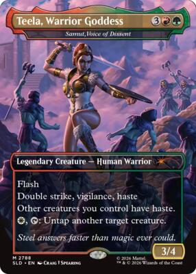 Teela, Warrior Goddess - Samut, Voice of Dissent card from Secret Lair Drop Series
