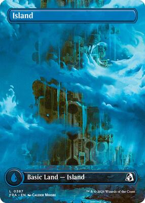 Island (Borderless) (0387) card from Reality Fracture