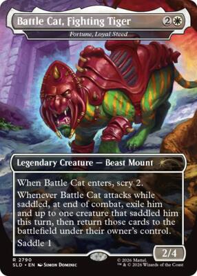 Battle Cat, Fighting Tiger - Fortune, Loyal Steed card from Secret Lair Drop Series
