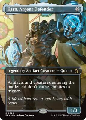 Karn, Argent Defender (Borderless) card from Reality Fracture