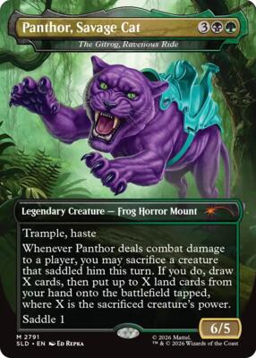 Panthor, Savage Cat - The Gitrog, Ravenous Ride card from Secret Lair Drop Series