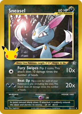 Sneasel card from ME: 30th Celebration Classic Collection