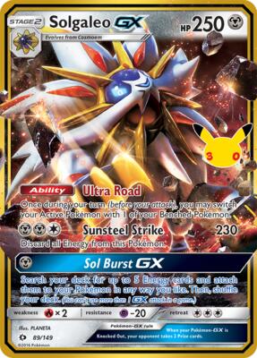 Solgaleo GX card from ME: 30th Celebration Classic Collection