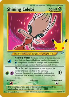 Shining Celebi card from ME: 30th Celebration Classic Collection