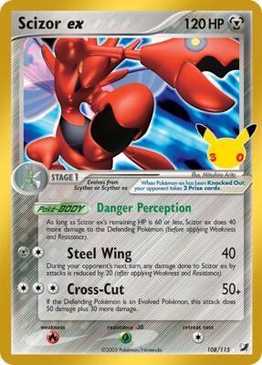 Scizor ex card from ME: 30th Celebration Classic Collection