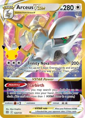 Arceus VSTAR card from ME: 30th Celebration Classic Collection