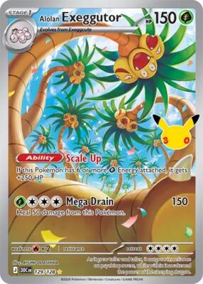 Alolan Exeggutor - 129/128 card from ME: 30th Celebration