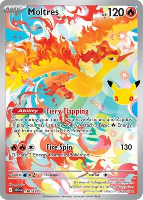 Moltres - 130/128 card from ME: 30th Celebration