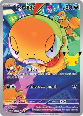 Scraggy - 140/128 card from ME: 30th Celebration